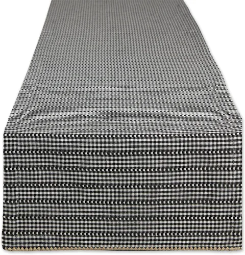 Miniatura 11 de DII Farmhouse Gingham, colección de mesa a cuadros, camino de mesa, 14x72, negro