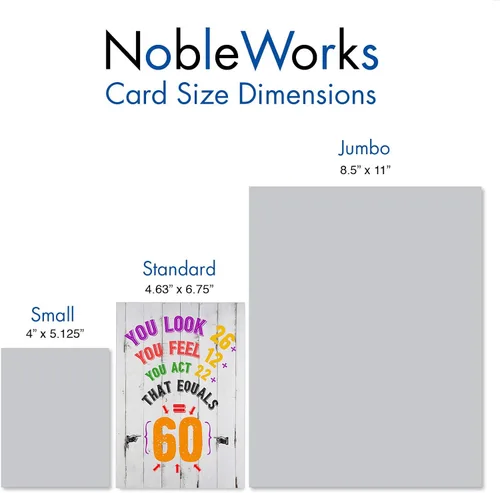 Miniatura 8 de NobleWorks - Tarjeta de cumpleaños número 60 con sobre - Divertida tarjeta de notas para niños de 60 años, felicitaciones de papelería - Ecuación