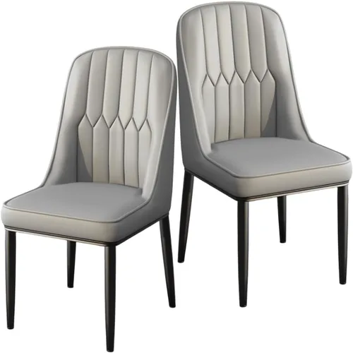 Miniatura 12 de YVYKFZD Juego de 2/4 sillas de comedor, sillas de cocina con respaldo y patas de metal, silla de comedor de piel sintética, silla auxiliar cómoda