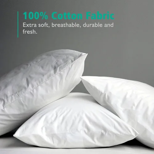 Miniatura 5 de APSMILE Juego de 2 rellenos de almohada de plumón orgánico de 16 x 16 pulgadas, 100 % tela de algodón, suave y esponjoso, funda de almohada