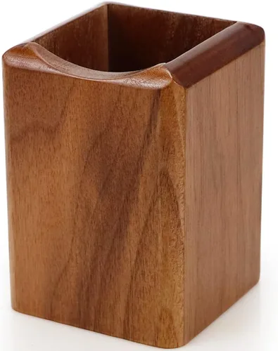 Miniatura 8 de Caja de bolígrafos de madera natural, organizador de papelería de escritorio, soporte creativo y simple de madera maciza para suministros de oficina