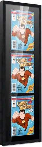 Miniatura 147 de Poster Palooza Marco de cómic con paspartú para 1 cómic de la Edad de Bronce publicado entre 1970 y 1985, marco de cómic negro para cómic de 7.25 x