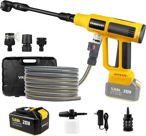 Miniatura 12 de Lavadora a presión inalámbrica, lavadora a presión portátil de 2000 PSI MAX con motor sin escobillas, batería de 5.0 Ah, pantalla táctil LCD