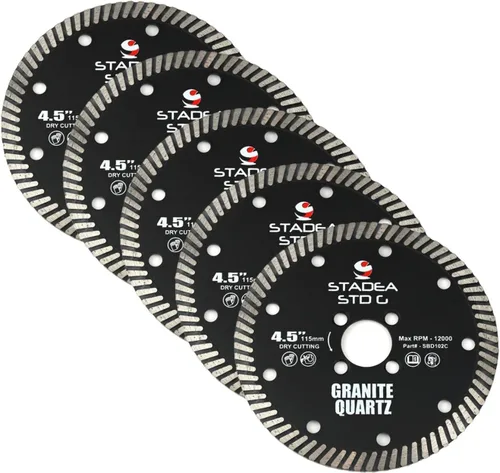 Miniatura 10 de SBD101C Hoja de sierra de diamante de 4 pulgadas de corte continuo turbo seco - Corta granito cuarcita, compatible con amoladora, cortador