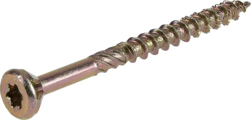 Miniatura 9 de Power Pro 48587 Tornillos de madera, #8 x 3.8 cm, tornillos premium Star Drive para gabinetes interiores, zinc amarillo dorado, paquete de 5 libras