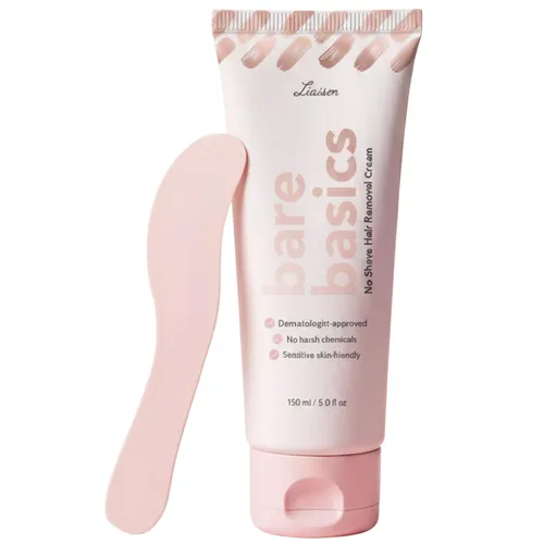 Liaison Bare Basics - Crema depilatoria sin afeitar para pieles sensibles, fórmula de acción rápida para piernas, brazos y axilas, resultados suaves