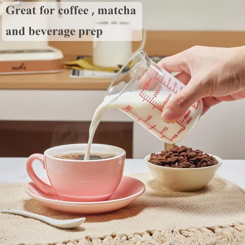 Miniatura 5 de Ackers - Taza medidora de vidrio de 1 taza, taza medidora de líquido de borosilicato de 8 onzas con boquilla