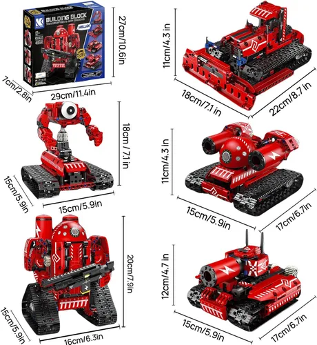 Miniatura 8 de STEM Toys Kit de robot, aplicación y excavadora de control remoto para niños, robótica para niños de 12 a 16 años, juguete educativo de niveladora a