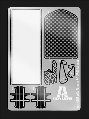 Miniatura 8 de Italeri 510004706 1:12 Alfa Romeo 8C 2300 Monza Nuvolari Edificio, fabricación de modelos de soporte, manualidades, afición, pegado, kit