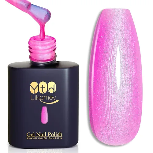 Miniatura 42 de YTD Likomey Juego de esmaltes de uñas de gel Cat Eye, 8 colores de verano con purpurina magnética de cristal con barra magnética, plateado, verde