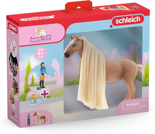Miniatura 8 de Schleich Horse Club Sofia's Beauties - Juego de belleza de caballo de 18 piezas, figura de caballo Kim y caballo con pelo de peinado cepillable, más
