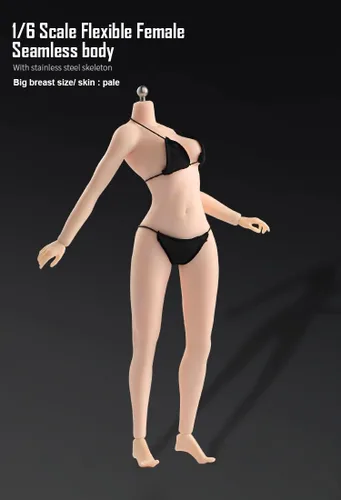 Miniatura 6 de Cuerpo súper flexible femenino a escala 1/6 con 28 articulaciones, figura de acción TPE de piel bronceadora, colección de muñecas modelo en Pálido