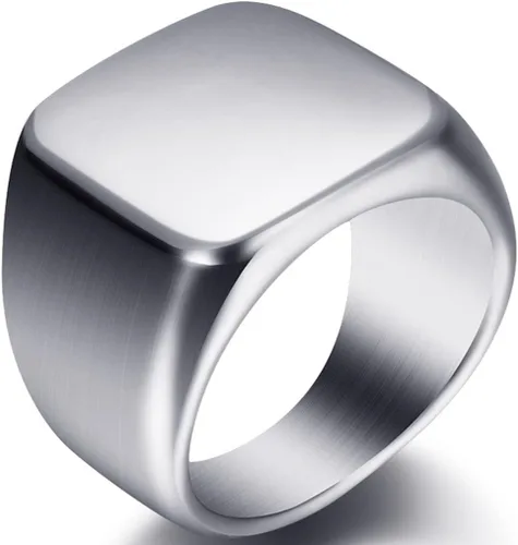 Jude Jewelers - Anillo de acero inoxidable para sello de color negro, plata, oro, clásico, para fiesta de cóctel, esposo, padre, San Valentín