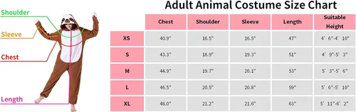 Miniatura 9 de OGU' DEAL Pijama unisex para adultos, ropa de dormir con diseño de animales para disfraz de fiesta de Halloween, traje diario de dibujos animados