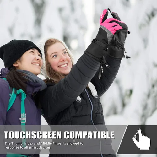 Miniatura 25 de MCTi Guantes de esquí, impermeables, para snowboard y nieve, 3M, Thinsulate, para clima frío, para mujer, para invierno, con pantalla táctil