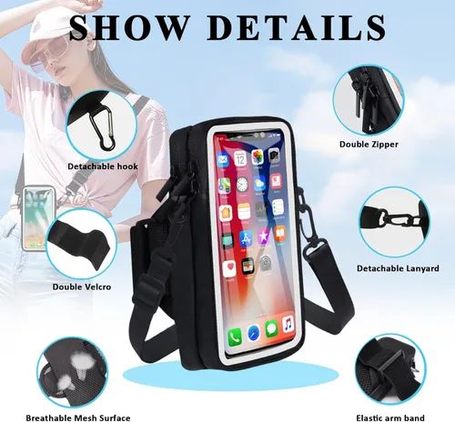 Miniatura 4 de Soporte para teléfono para correr, bolso pequeño para teléfono celular, bolsa cruzada para mujeres y niños, bolsa deportiva para hombres, iPhone