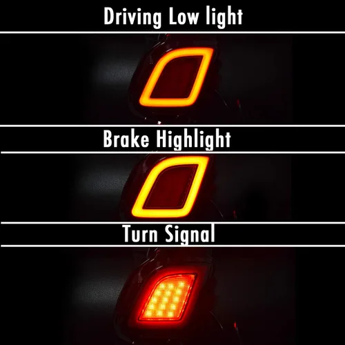 Miniatura 3 de GeeGee Conjunto de luz antiniebla de parachoques trasero LED de lente roja, compatible con Toyota Highlander 2015-2018, funciona como lámpara