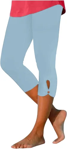 Miniatura 135 de Pantalones capri para mujer, estilo casual, de verano, elásticos, de cintura alta, pantalones de yoga, ajuste atlético, pantalones deportivos