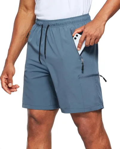 Viodia Pantalones cortos de senderismo para hombre, elásticos, de secado rápido, ligeros, para hombre, pantalones cortos deportivos de pesca con