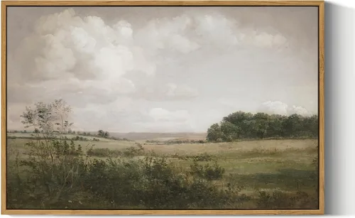 Miniatura 60 de VIYYIEA Arte de Pared en Lienzo Enmarcado Decoración del Hogar, Decoración de Granja Valles Ondulantes bajo Cielos Despejados Pintura de Pared