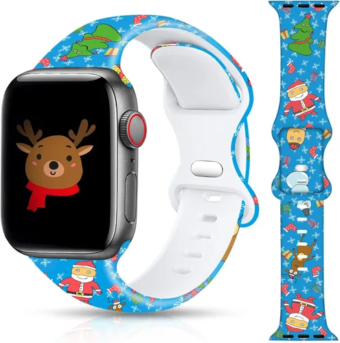 Miniatura 7 de Correa de reloj de Navidad para Halloween compatible con Apple Watch Band de 1.496 in, 1.575 in, 1.614 in, 1.654 in, 1.732 in, 1.772 in, iWatch