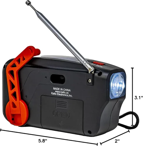 Miniatura 4 de Kaito Radio de emergencia KA388 - AM/FM NOAA Alerta meteorológica de 5 vías con manivela solar receptor de radio con linterna LED y cargador