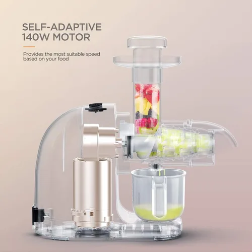 Miniatura 5 de Iurrek E3C - Extractor de jugo, exprimidor lento con función inversa, motor antigoteo y silencioso, tornillos de cerámica sin BPA, para frutas