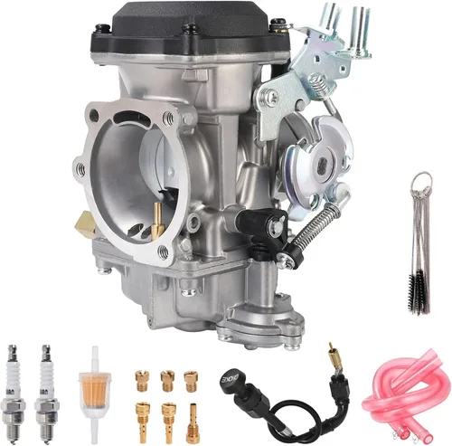 Carburador y cable de estrangulador para HD Sportster 883 1200 XL883 XL1200 Super Glide Softail Touring CV40 Carb 27421-99, 27490-04 (con 2 bujías +