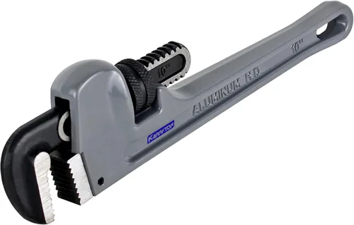 Llave de tubo de aluminio de 10 pulgadas, 1-5/8"/41mm de abertura de mordaza Cr-Mo ajustable, llaves de fontanería de mango recto resistente,