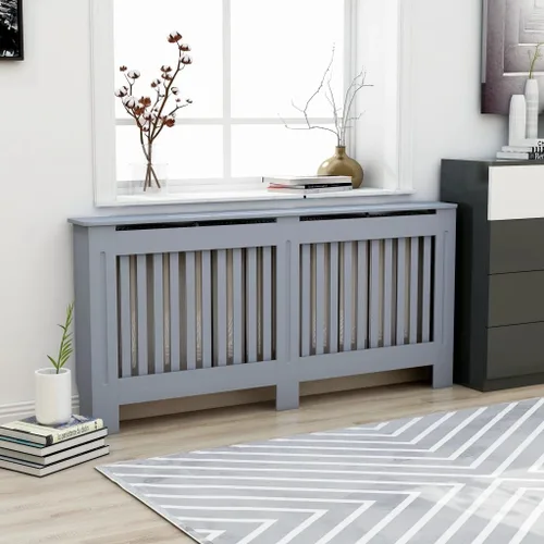 Miniatura 31 de 2 piezas de MDF para el hogar, calentador de sala de estar, soporte lateral para calefacción, cubierta de radiador, estante de gabinete de Blanco