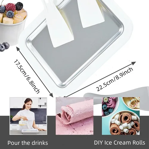 Miniatura 2 de Máquina de helado instantánea, máquina de helado enrollado, máquina de helado de servicio suave, perfecta para yogur helado, y más! Máquina de Rosa