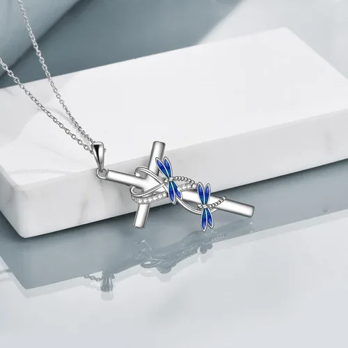 Miniatura 3 de POPLYKE Regalos para el Día de la Madre para mamá, collar de cruz de joyería regalos para madre, hija, abuela, plata de ley 925, collar con colgante