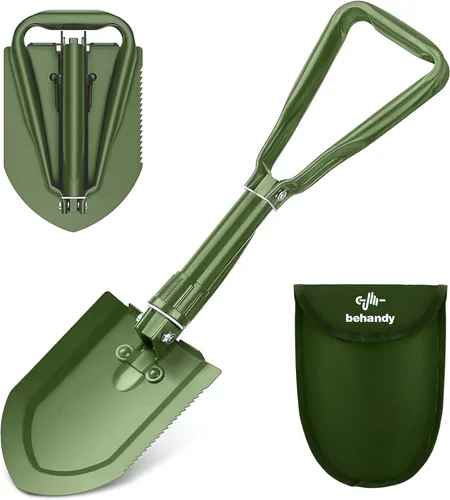 Miniatura 12 de Pala plegable de 18.5 pulgadas, pala plegable para nieve de automóvil, pala de campamento y pico, herramienta de entrenamiento militar para Negro