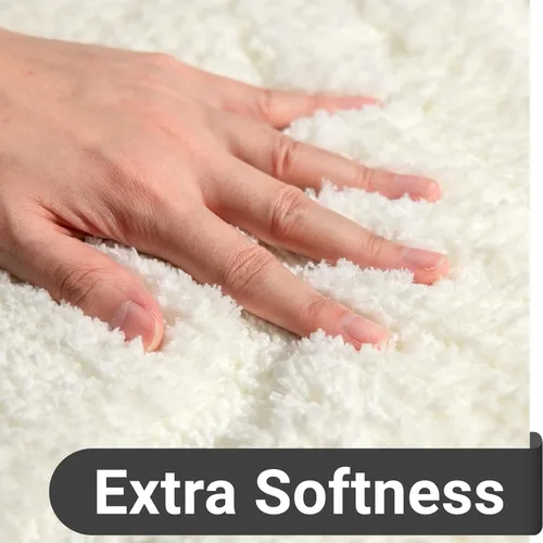Miniatura 4 de DEXDE Alfombras de baño de 20 x 32 pulgadas, alfombra de baño de microfibra lanuda de felpa suave, alfombras de baño antideslizantes para suelo