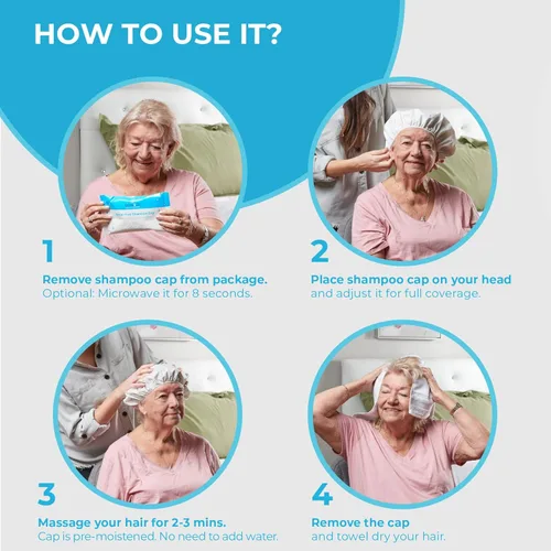Miniatura 6 de Scrubzz Caps de Champú Sin Enjuague para Pacientes Ancianos y Postrados, Caps de Champú Libres de Enjuague para Después de Cirugía y Estancias