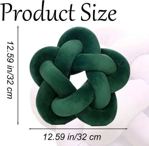 Miniatura 3 de Almohada de felpa con nudo hecha a mano, almohada de estrella anudada suave para sofá, cojín lumbar, almohada de bola de relleno para el hogar