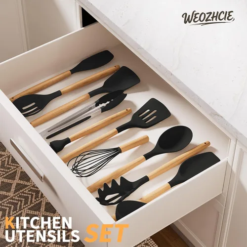 Miniatura 6 de Juego de utensilios de cocina de silicona, 12 piezas de utensilios de cocina para cocinar, juego de herramientas de cocina de silicona no pegajosa