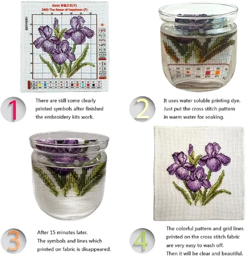 Miniatura 7 de Findvoor Kits de punto de cruz estampados para principiantes, gama completa de patrones de bordado de punto de cruz para adultos, 11 unidades, kit