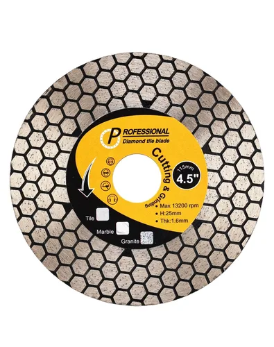 Hoja de azulejos de 4.5" súper rectificado para granito, mármol, porcelana y cerámica. Hoja de diamante para azulejos de porcelana. Corte y