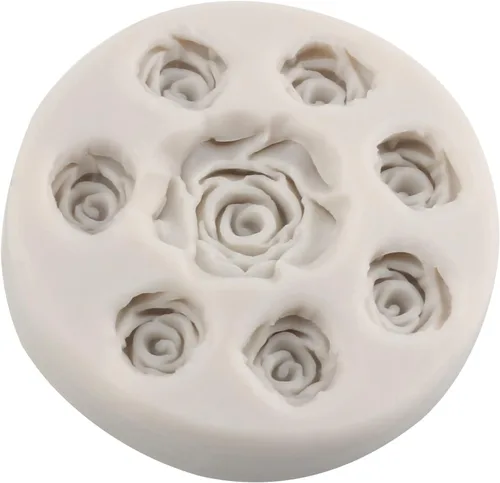 Miniatura 3 de Molde de caramelo de silicona rosa Mini flor Fondant moldes de chocolate para decoración de pasteles Decoración de cupcakes Pasta de goma