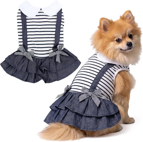 Miniatura 46 de Parisian Pet Chambray - Vestido para perro - Ligero sin mangas para perro, niña, talla XS Chambray en general