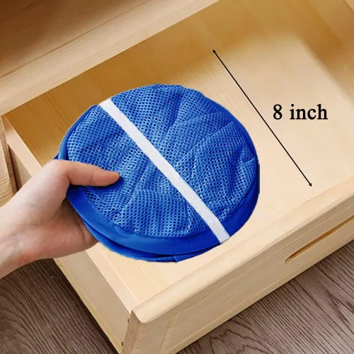 Miniatura 6 de Cesta de malla para lavandería, cesta de lavandería plegable, para dormitorio, dormitorio, apartamento, azul rey Azul real