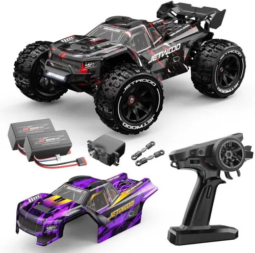 JETWOOD Coche RC eléctrico sin escobillas de 1/14 50 mph para adultos, JC14EP V3, auto de control remoto súper rápido todo terreno, camiones RC