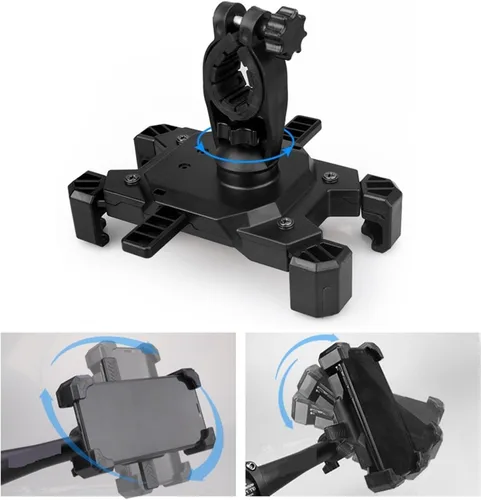 Miniatura 7 de Soporte genérico para móvil para bicicleta, universal, para scooter, espejo retrovisor, teléfono celular a la moda (negro A)