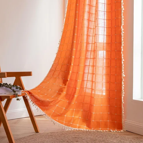 Miniatura 13 de STACYPIK Cortinas rústicas florales para ventana, cortinas semiopacas transpirables de 63 pulgadas de largo, 2 paneles lavables, cortinas filtrantes