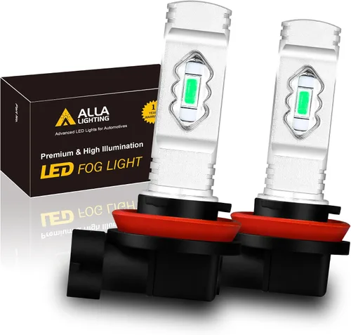 Alla Lighting 3600lm Xtreme Super Bright H11 H16 Bombillas LED antiniebla Lámpara de repuesto H8, 8000K azul hielo, alta iluminación ETI 56-SMD