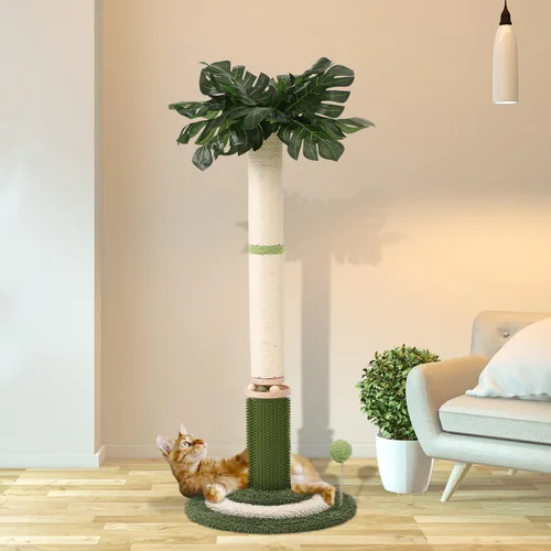 Miniatura 7 de EMUST Rascador para gatos – Rascador para gatos de 41.3 pulgadas de alto con pista interactiva de bolas para gatos de interior, poste para gatos