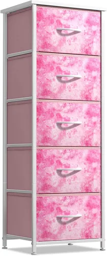 Miniatura 13 de Sorbus Cómoda de tela para dormitorio de niños, cómoda de 5 cajones, torre de almacenamiento alta, organizador de ropa, para armario, sala