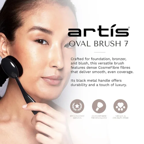 Miniatura 2 de Artis Elite Oval Brush 7 - Brocha de maquillaje negra, 1 pieza