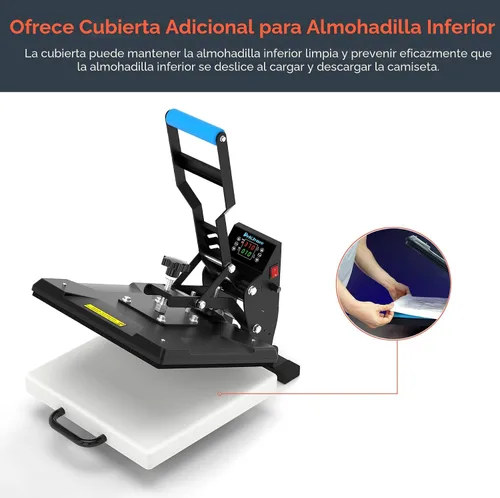 Miniatura 2 de Delclynee Máquina de prensa de calor de alta presión de 15 "x 15" para camisetas, impresora de sublimación digital de calidad industrial para vinilo